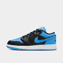 (取寄) ジョーダン ビッグキッズ エアー レトロ 1 ロウ カジュアル シューズ Big Kids' Air Jordan Retro 1 Low Casual Shoes black/black/university blue/white 553560_041