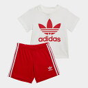 (取寄) アディダス オリジナルス インファント トレフォイル T-シャツ アンド ショーツ セット Infant adidas Originals Trefoil T-Shirt and Shorts Set better scarlet IB8639_610