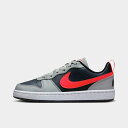 (取寄) ナイキ ビッグキッズ コート ボロー ロウ リクラフト カジュアル シューズ Big Kids' Nike Court Borough Low Recraft Casual Shoes light smoke grey/dark obsidian/white/bright crimson DV5456_003