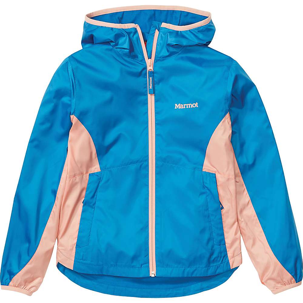 (取寄) マーモット ガールズ トレイル ウィンド フーディ Marmot Marmot Girls' Trail Wind Hoody Classic Blue / Pink Lemonade