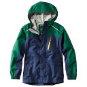 (取寄) エルエルビーン キッズ カラー ブロック トレイル モデル レイン ジャケット L.L.Bean L.L.Bean Kids' Color Block Trail Model Rain Jacket Night / Emerald Spruce