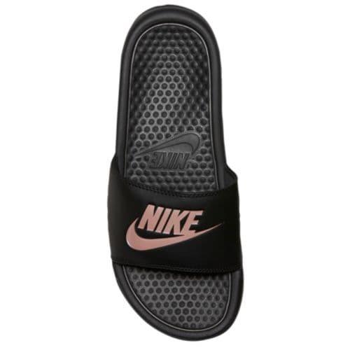 NIKE ナイキ サンダル ベナッシ ブラック ローズゴールド スライド 大きいサイズ Nike Women's Benassi JDI Slide Black Rose Gold 送料無料