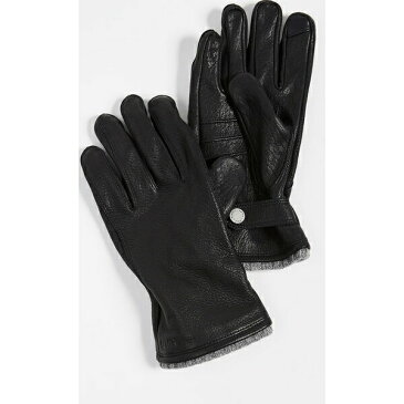 (取寄)ポロ ラルフローレン ディアスキン グローブ ウィズ ニット カフ Polo Ralph Lauren Deerskin Gloves with Knit Cuff Black