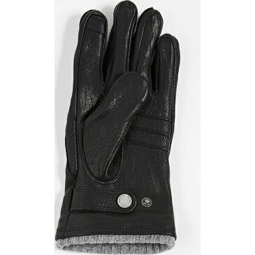 (取寄)ポロ ラルフローレン ディアスキン グローブ ウィズ ニット カフ Polo Ralph Lauren Deerskin Gloves with Knit Cuff Black