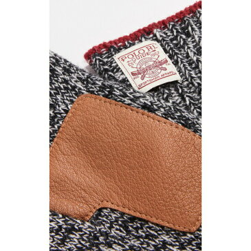(取寄)ポロ ラルフローレン ラグ グローブ ウィズ ディアスキン パーム パッチ Polo Ralph Lauren Ragg Gloves with Deerskin Palm Patches SaltandPepper