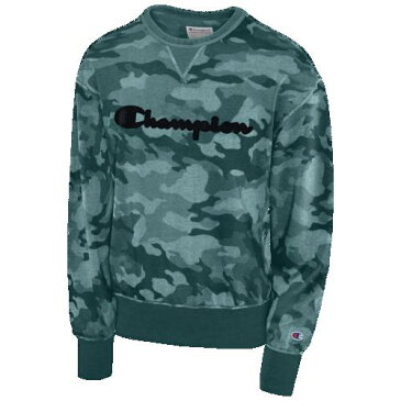 (取寄)チャンピオン メンズ ビンテージ ダイ フリース カモ クルー Champion Men's Vintage Dye Fleece Camo Crew Cornflower Teal Camo