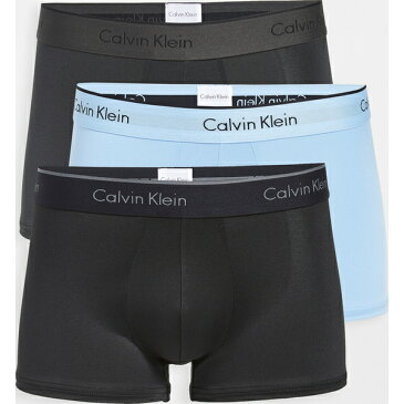 (取寄)カルバンクライン アンダーウェア マイクロファイバー ストレッチ 3 パック ロウ ライズ トランクス Calvin Klein Underwear Microfiber Stretch 3 Pack Low Rise Trunks Void Black BlueCantrell