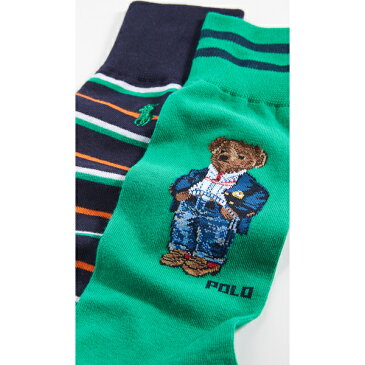 (取寄)ポロ ラルフローレン ブレーザー ベアー 2 パック ソックス Polo Ralph Lauren Blazer Bear 2 Pack Socks Green