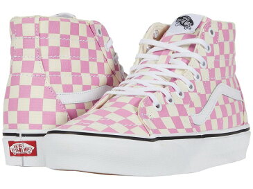 (取寄)Vans(バンズ) スニーカー スケート—ハイ Tapered ユニセックス メンズ レディース Vans Unisex Sk8 (Checkerboard) Fuchsia Pink/True White