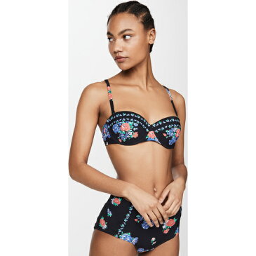 (取寄)トリーバーチ レディース カラー ブロック アンダーワイヤー ビキニ トップ Tory Burch Women's Color Blocked Underwire Bikini Top BlackTeaRose