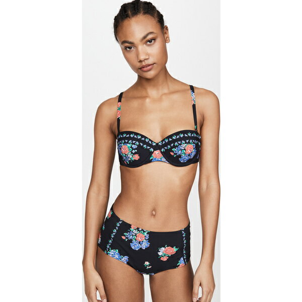 (取寄)トリーバーチ レディース プリンテッド ハイ ウェスト ボトム Tory Burch Women's Printed High Waisted Bottoms BlackTeaRose