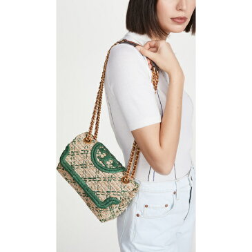 (取寄)トリーバーチ レディース フレミング ソフト ストロー ショルダー バッグ Tory Burch Women's Fleming Soft Straw Shoulder Bag Natural Arugula