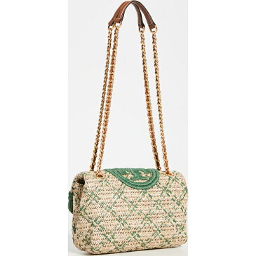 (取寄)トリーバーチ レディース フレミング ソフト ストロー ショルダー バッグ Tory Burch Women's Fleming Soft Straw Shoulder Bag Natural Arugula