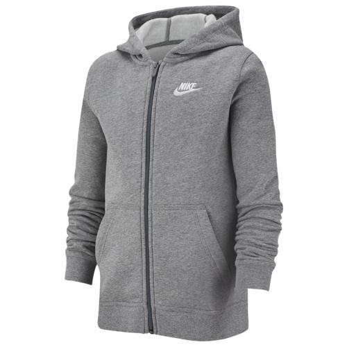 (取寄)ナイキ パーカー ボーイズ 男の子 NSW F/Z クラブ フーディ - ボーイズ グレード スクール Nike Boys NSW F/Z Club Hoodie - Boys' Grade School Carbon Heather Smoke Grey White 送料無料