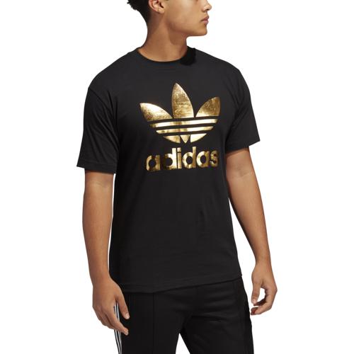 【訳あり アウトレット】アディダス Tシャツ メンズ 半袖 トレフォイル Tシャツ ブラック 半袖Tシャツ Men's adidas Originals Trefoil T-Shirt Black Gold 送料無料