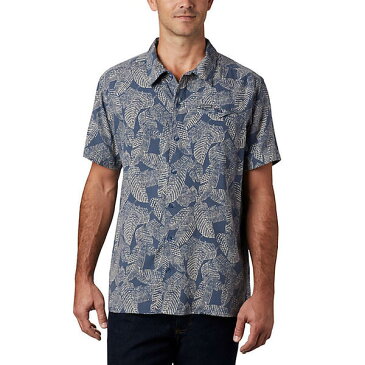 (取寄)コロンビア メンズ レイクサイド トレイル ショートスリーブ シャツ Columbia Men's Lakeside Trail SS Shirt Dark Mountain Rad Palms Print 送料無料