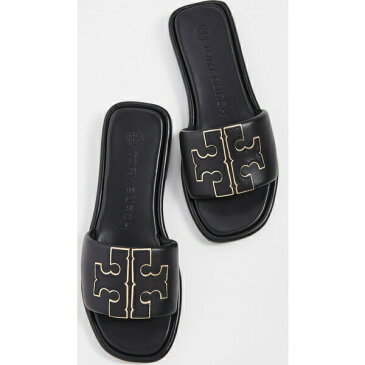 (取寄)トリーバーチ レディース ダブル T スポーツ スライド Tory Burch Women's Double T Sport Slides PerfectBlack Gold 送料無料