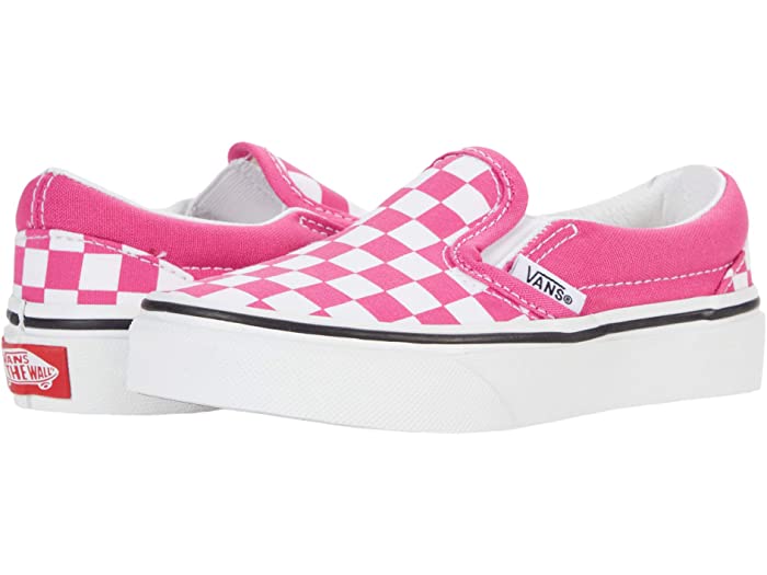 (取寄)バンズ クラシック スリップオン (リトル キッズ Vans Kids Classic Slip-On (Little Kid) (Checkerboard) Fuchsia Purple/True White