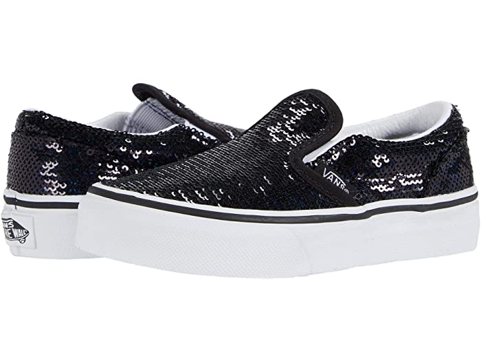 (取寄)バンズ クラシック スリップオン (リトル キッズ Vans Kids Classic Slip-On (Little Kid) (Micro Sequins) Black/True White