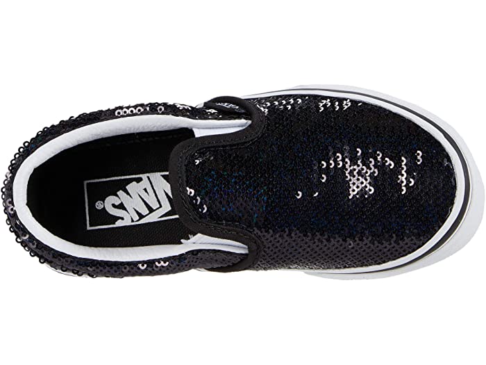 (取寄)バンズ クラシック スリップオン (リトル キッズ Vans Kids Classic Slip-On (Little Kid) (Micro Sequins) Black/True White
