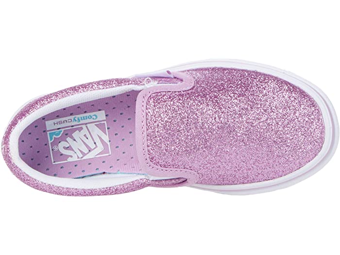 (取寄)バンズ スリップオン (リトル キッズ Vans Kids ComfyCush Slip-On (Little Kid) (Glitter) Orchid/True White