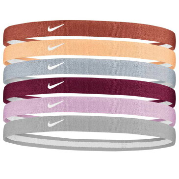 NIKE ナイキ 細い ヘアバンド レディース スウッシュ ヘッドバンド スポーツ 6本セット 6色パック マルチカラー Nike Swoosh Sport Headbands 2.0 6 Pack
