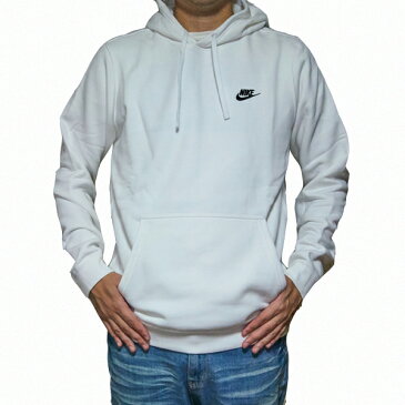 NIKE パーカー 白 ナイキ メンズ ロゴパーカー ホワイト クラブ プルオーバー フーディ Nike Men's NSW Club Fleece Pullover Hoodie White/White/Black