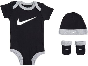 (取寄)ナイキ キッズ ボディスーツ ハット アンド ブーティ スリーピース ギフト ボックス セット (インファント) Nike Kids Bodysuit, Hat and Booties Three-Piece Gift Box Set (Infant) Black