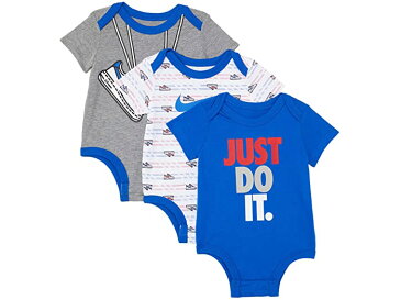 (取寄)ナイキ ボーイズ キッズ グラフィック ボディスーツ 3パック セット (インファント) Nike Boy's Kids Graphic Bodysuit 3-Pack Set (Infant) White
