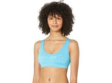 (取寄)ナイキ レディース マルチ ロゴ スクープ ネック ビキニ トップ Nike Women's Multi Logo Scoop Neck Bikini Top Chlorine Blue