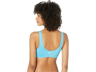 (取寄)ナイキ レディース マルチ ロゴ スクープ ネック ビキニ トップ Nike Women's Multi Logo Scoop Neck Bikini Top Chlorine Blue