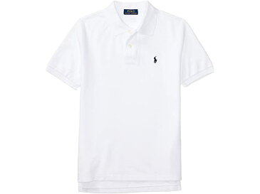(取寄)ポロ ラルフローレン ボーイズ キッズ コットン メッシュ ポロ シャツ (ビッグ キッズ) Polo Ralph Lauren Boy's Kids Cotton Mesh Polo Shirt (Big Kids) White