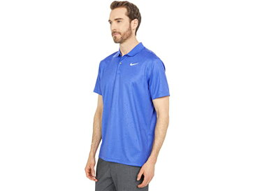 ナイキ メンズ ゴルフ 半袖 ポロシャツ 青 ロゴ Dri-FIT 吸汗速乾 おしゃれ ドライ ビクトリー ミクロ プリント ポロ CU9841 Nike Golf Men's Dry Victory Micro Print Polo Lapis/White 送料無料