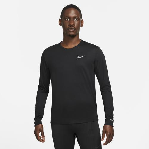 (取寄)ナイキ メンズ ドライフィット UV ミラー トップ ロング スリーブ Nike Men's Dri-Fit UV Miler Top Long Sleeve Black Reflective Silver