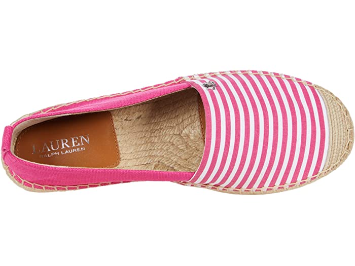 (取寄)ローレン ラルフローレン レディース エスパドリーユ LAUREN Ralph Lauren Women's Cameryn Espadrille Bright Pink/White/Bright Pink Canvas/Shirting Stripe