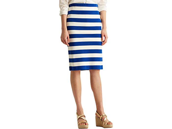 (取寄)ローレン ラルフローレン レディース ストライプド スカート LAUREN Ralph Lauren Women's Striped Cotton-Blend Skirt Sapphire Star/White