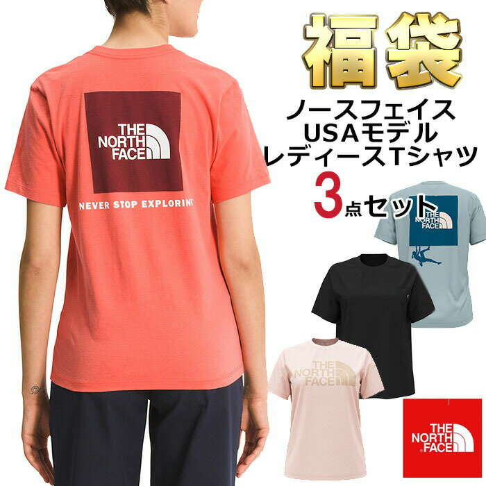 ノースフェイス Tシャツ 福袋 レディース 3枚セット USAモデル THE North Face 半袖Tシャツ 3点セット 送料無料 レディース ブランド ..