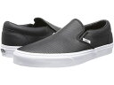 ヴァンズ レザースニーカー メンズ VANS バンズ レザー スニーカー クラシック スリッポン コア クラシックス ブラック Vans Unisex Classic Slip-On Core Classics (Perf Leather) Black