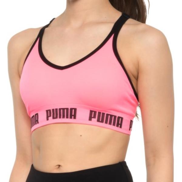 (取寄)プーマ ウィメンズ プーマ シームレス スポーツ ブラ Puma women Puma Seamless Pop-Trim Sports Bra (For Women) Bright Pink