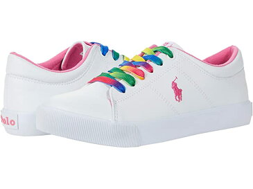 (取寄)ポロ ラルフローレン ガールズ キッズ エルムウッド (ビッグ キッズ) Polo Ralph Lauren Girl's Kids Elmwood (Big Kid) White Smooth/Rainbow/Baja Pink Pony Player