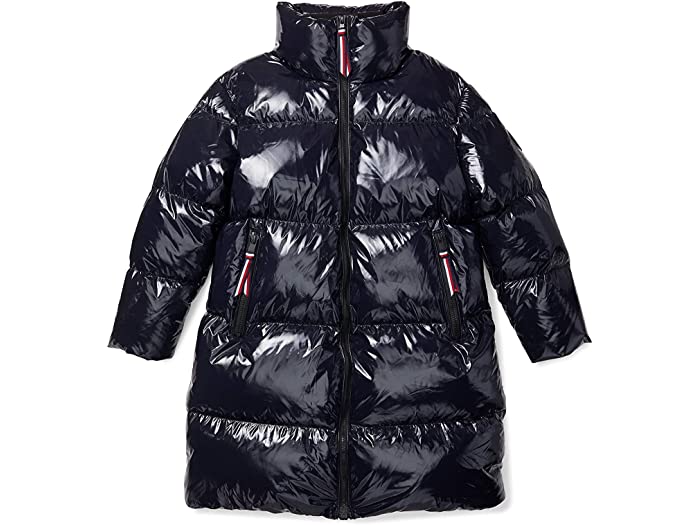 (取寄)トミー ヒルフィガー レディース ハイ グロス ダウン パファー コート Tommy Hilfiger Women's Adp Eu High Gloss Down Puffer Coat Desert Sky