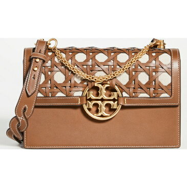 (取寄)トリーバーチ レディース ミラー バスケットウィーブ ショルダー バッグ Tory Burch Women's Miller Basketweave Shoulder Bag Moose 送料無料