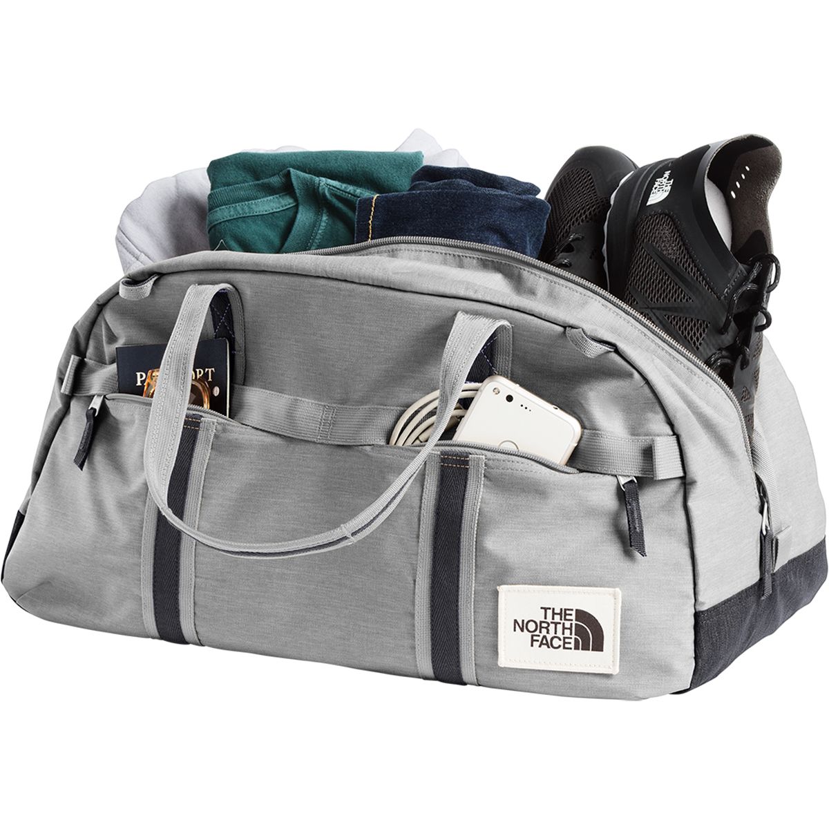 (取寄)ノースフェイス メンズ バークレー スモール ダッフル The North Face Men's Berkeley Small Duffel Mid Grey Light Heather/Tnf Black Heather