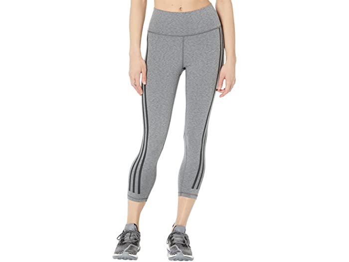 (取寄)アディダスレディーストレーニングアイコン3ストライプ7/8タイツ-ショートadidasWomen'sVersatilityTrainingIcon3-Stripes7/8Tights-ShortDarkGreyHeather