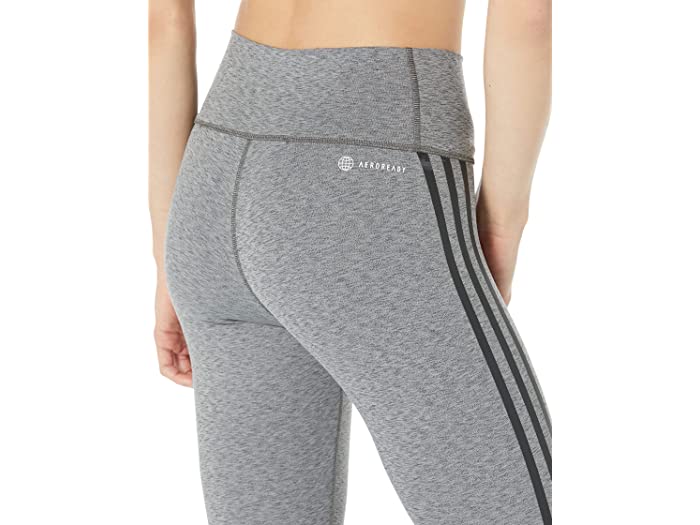 (取寄)アディダスレディーストレーニングアイコン3ストライプ7/8タイツ-ショートadidasWomen'sVersatilityTrainingIcon3-Stripes7/8Tights-ShortDarkGreyHeather