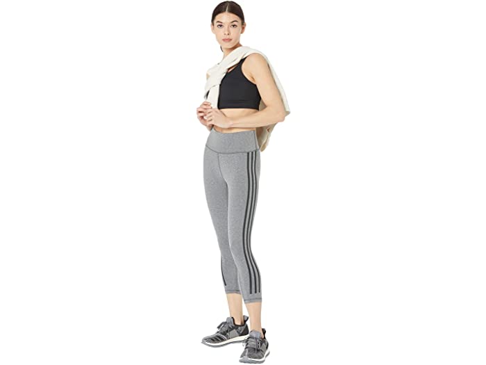 (取寄)アディダスレディーストレーニングアイコン3ストライプ7/8タイツ-ショートadidasWomen'sVersatilityTrainingIcon3-Stripes7/8Tights-ShortDarkGreyHeather