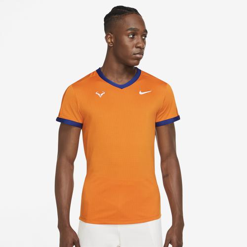 (取寄)ナイキ メンズ ラファ ドライフィット アドベンチャー SS テニス トップ Nike Men's Rafa Dri-FIT Adventure SS Tennis Top Magma Orange Royal Blue