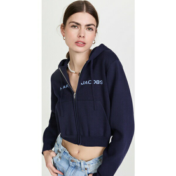 (取寄)マークジェイコブス ザ クロップド ジップ フーディ Marc Jacobs The Cropped Zip Hoodie BlueNavy