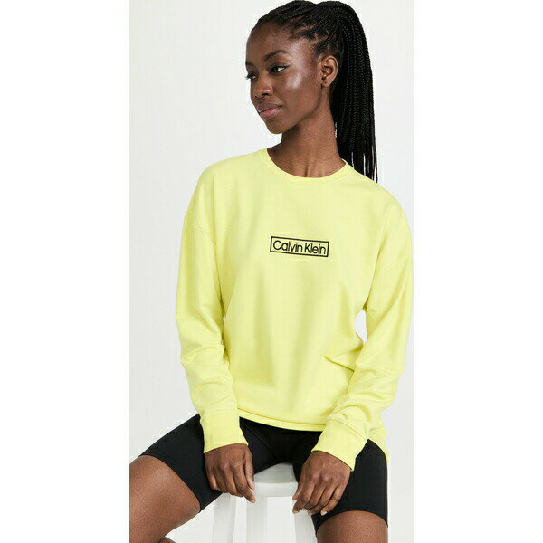 (取寄)カルバンクライン アンダーウェア レディース ロング スリーブ スウェットシャツ Calvin Klein Underwear Women's Long Sleeve Sweatshirt CyberGreen340