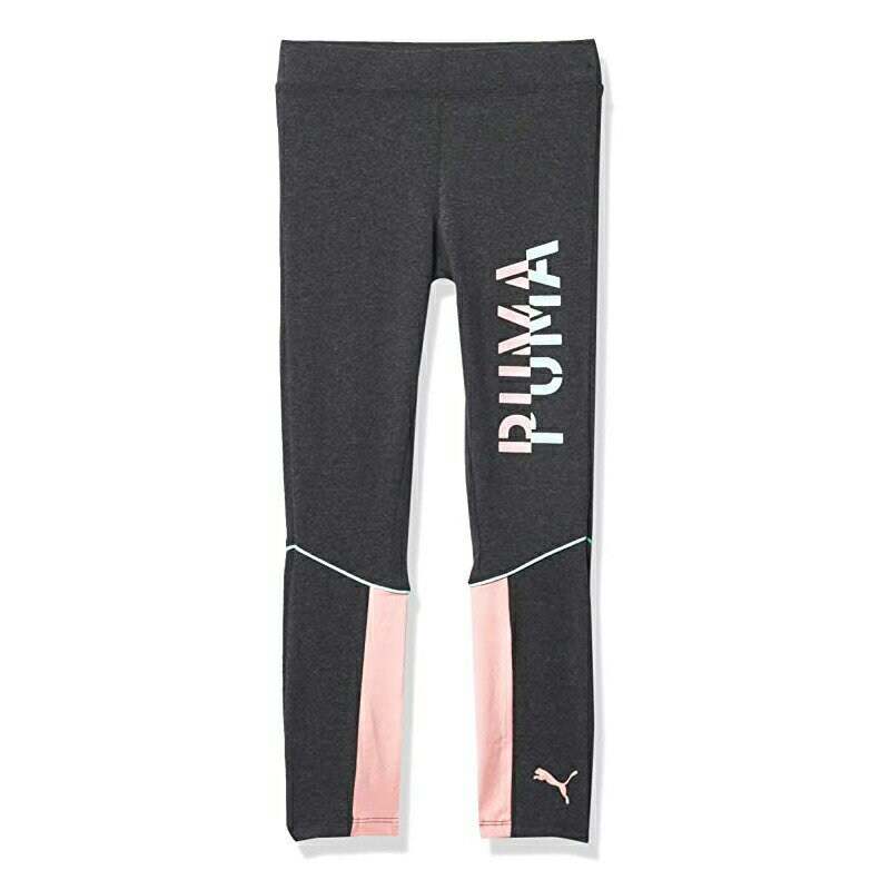 楽天スウィートラグプーマ レギンス キッズ タイツ スパッツ パンツ 女の子 ガールズ コア ロゴ レギンス PUMA Girls' Core Logo Legging Black / Pink 送料無料